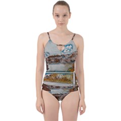 Side way to Lake Garda, Italy. Cut Out Top Tankini Set