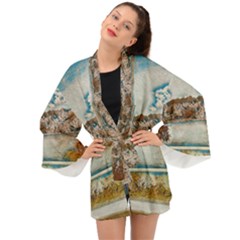 Side Way To Lake Garda, Italy  Long Sleeve Kimono by ConteMonfrey