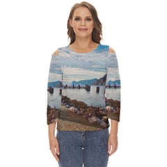 Ducks On Gardasee Cut Out Wide Sleeve Top