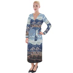 Lake In Italy Velvet Maxi Wrap Dress by ConteMonfrey