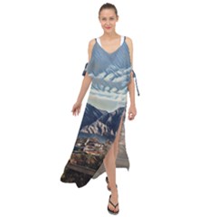 Lake In Italy Maxi Chiffon Cover Up Dress