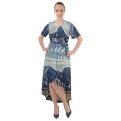 Lake In Italy Front Wrap High Low Dress by ConteMonfrey