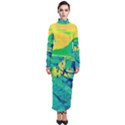 Blue and green boat modern  Turtleneck Maxi Dress View1