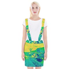 Blue And Green Boat Modern  Braces Suspender Skirt by ConteMonfrey