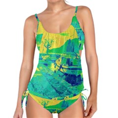 Blue And Green Boat Modern  Tankini Set by ConteMonfrey