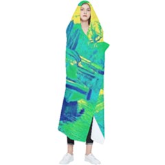 Blue And Green Boat Modern  Wearable Blanket by ConteMonfrey