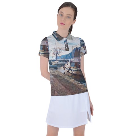 Boats On Gardasee, Italy  Women s Polo Tee by ConteMonfrey