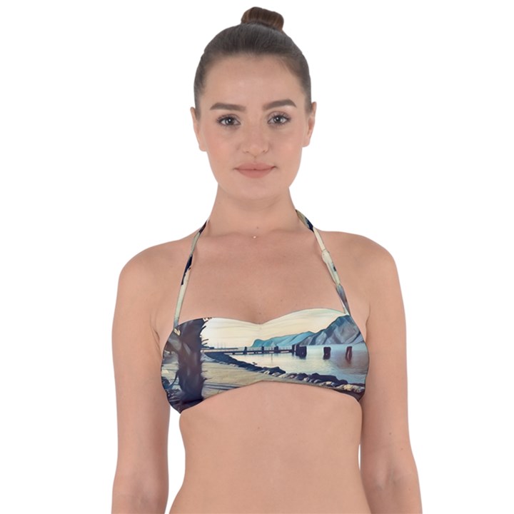 A walk on Gardasee, Italy. Halter Bandeau Bikini Top