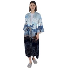 Pier On The End Of A Day Maxi Satin Kimono by ConteMonfrey