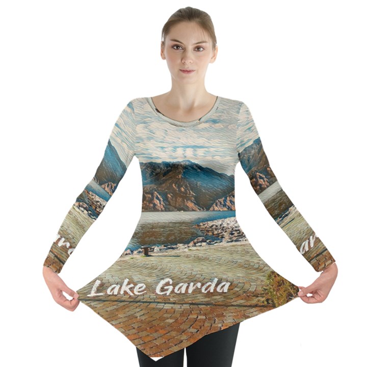 Calm Day On Lake Garda Long Sleeve Tunic 