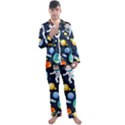 Space Galaxy Seamless Background Men s Long Sleeve Satin Pajamas Set View1