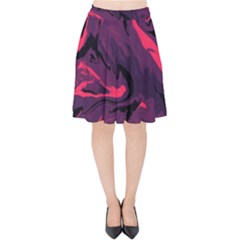 Abstract Pattern Texture Art Velvet High Waist Skirt by Jancukart