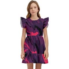 Abstract Pattern Texture Art Kids  Winged Sleeve Dress