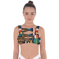 Christmas Pattern Bandaged Up Bikini Top