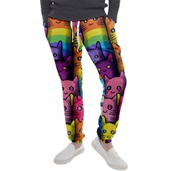 Cats Cat Cute Animal Rainbow Pattern Colorful Men s Jogger Sweatpants by Jancukart