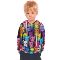 Cats Cat Cute Animal Rainbow Pattern Colorful Kids  Overhead Hoodie by Jancukart