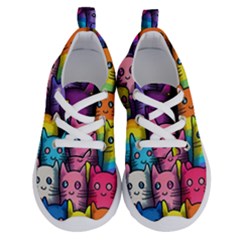 Cats Cat Cute Animal Rainbow Pattern Colorful Running Shoes