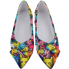 Cats Cat Cute Animal Rainbow Pattern Colorful Women s Bow Heels