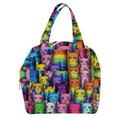 Cats Cat Cute Animal Rainbow Pattern Colorful Boxy Hand Bag