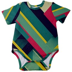 Pattern Abstract Geometric Design Baby Short Sleeve Bodysuit by Jancukart