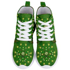 Lotus Bloom In Gold And A Green Peaceful Surrounding Environment Women s Lightweight High Top Sneakers