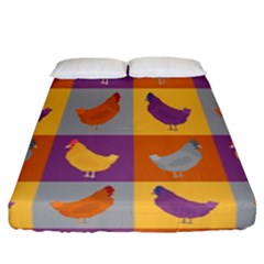 Chickens Pixel Pattern - Version 1a Fitted Sheet (california King Size) by wagnerps