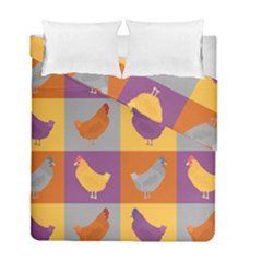 Chickens Pixel Pattern - Version 1a Duvet Cover Double Side (full/ Double Size) by wagnerps