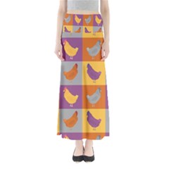 Chickens Pixel Pattern - Version 1a Full Length Maxi Skirt by wagnerps