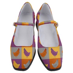 Chickens Pixel Pattern - Version 1a Women s Mary Jane Shoes by wagnerps