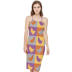 Chickens Pixel Pattern - Version 1a Bodycon Cross Back Summer Dress by wagnerps