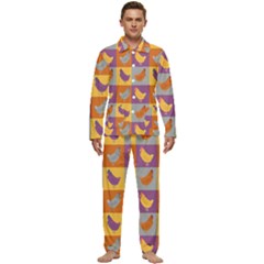 Chickens Pixel Pattern - Version 1a Men s Long Sleeve Velvet Pocket Pajamas Set by wagnerps