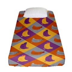 Chickens Pixel Pattern - Version 1b Fitted Sheet (single Size) by wagnerps