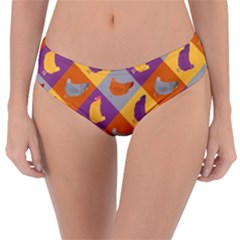 Chickens Pixel Pattern - Version 1b Reversible Classic Bikini Bottoms by wagnerps