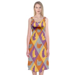 Chickens Pixel Pattern - Version 1b Midi Sleeveless Dress by wagnerps