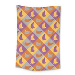 Chickens Pixel Pattern - Version 1b Small Tapestry by wagnerps
