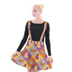 Chickens Pixel Pattern - Version 1b Suspender Skater Skirt