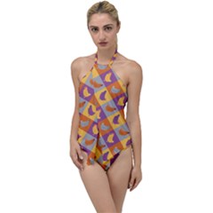 Chickens Pixel Pattern - Version 1b Go With The Flow One Piece Swimsuit by wagnerps