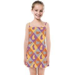 Chickens Pixel Pattern - Version 1b Kids  Summer Sun Dress by wagnerps