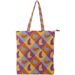 Chickens Pixel Pattern - Version 1b Double Zip Up Tote Bag by wagnerps