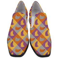 Chickens Pixel Pattern - Version 1b Women Slip On Heel Loafers by wagnerps