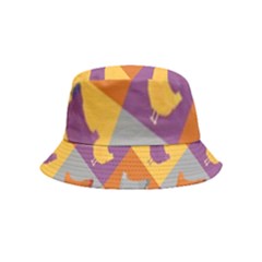 Chickens Pixel Pattern - Version 1b Inside Out Bucket Hat (kids) by wagnerps