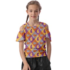 Chickens Pixel Pattern - Version 1b Kids  Butterfly Cutout Tee by wagnerps