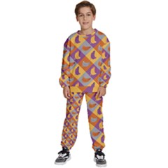 Chickens Pixel Pattern - Version 1b Kids  Sweatshirt Set by wagnerps