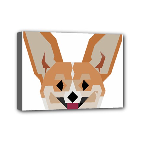 Cardigan Corgi Face Mini Canvas 7  X 5  (stretched) by wagnerps