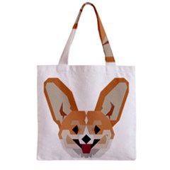 Cardigan Corgi Face Zipper Grocery Tote Bag by wagnerps