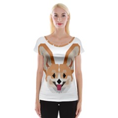 Cardigan Corgi Face Cap Sleeve Top by wagnerps