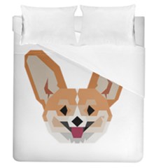 Cardigan Corgi Face Duvet Cover (queen Size) by wagnerps