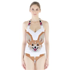 Cardigan Corgi Face Halter Swimsuit by wagnerps