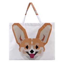 Cardigan Corgi Face Zipper Large Tote Bag by wagnerps