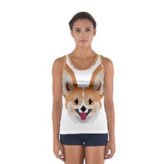 Cardigan Corgi Face Sport Tank Top  by wagnerps